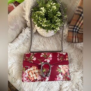 🩷Gucci Dionysus Medium Floral Red Double Flap Bag🩷